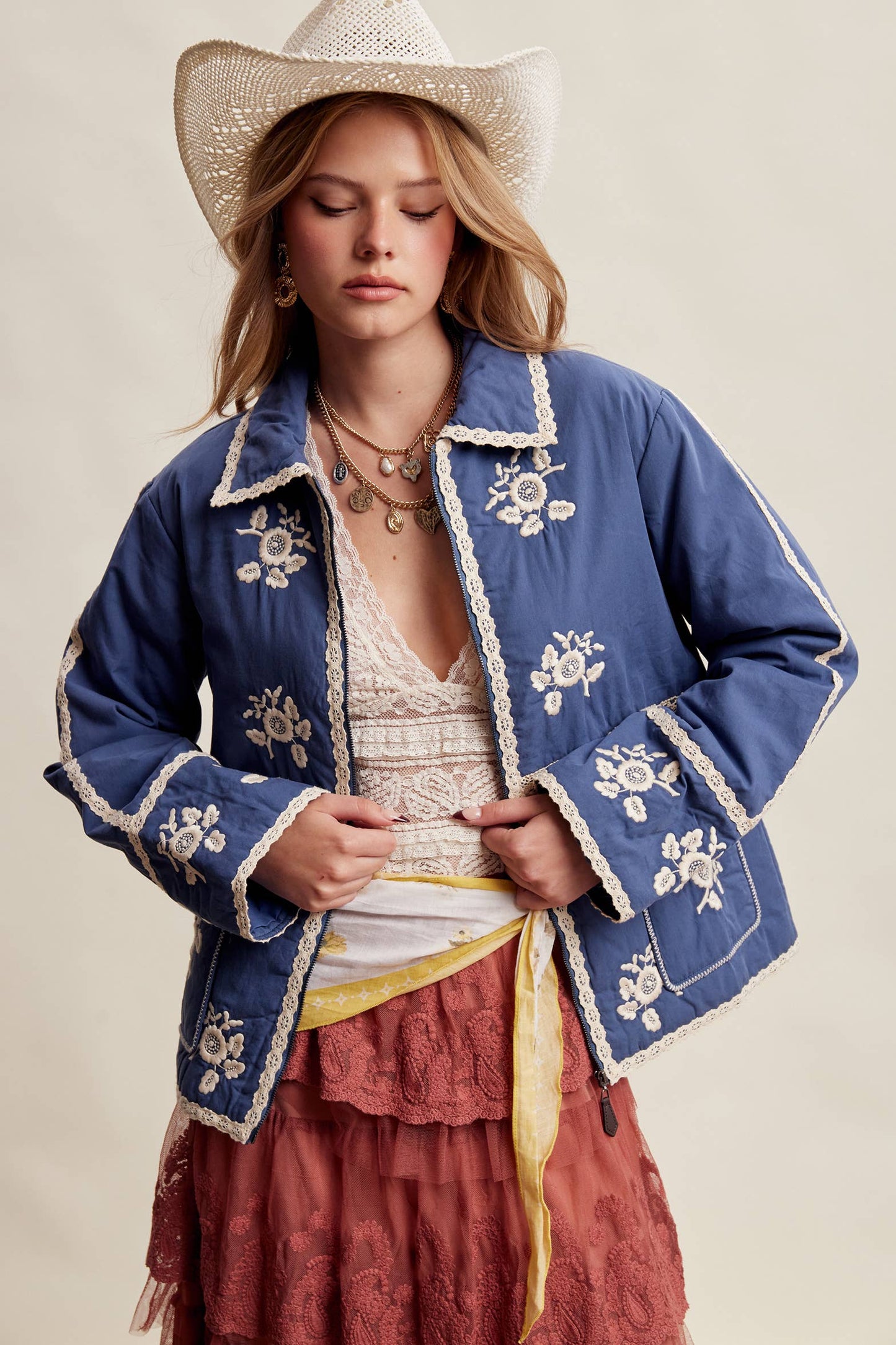 Embroidered Quilted Jacket