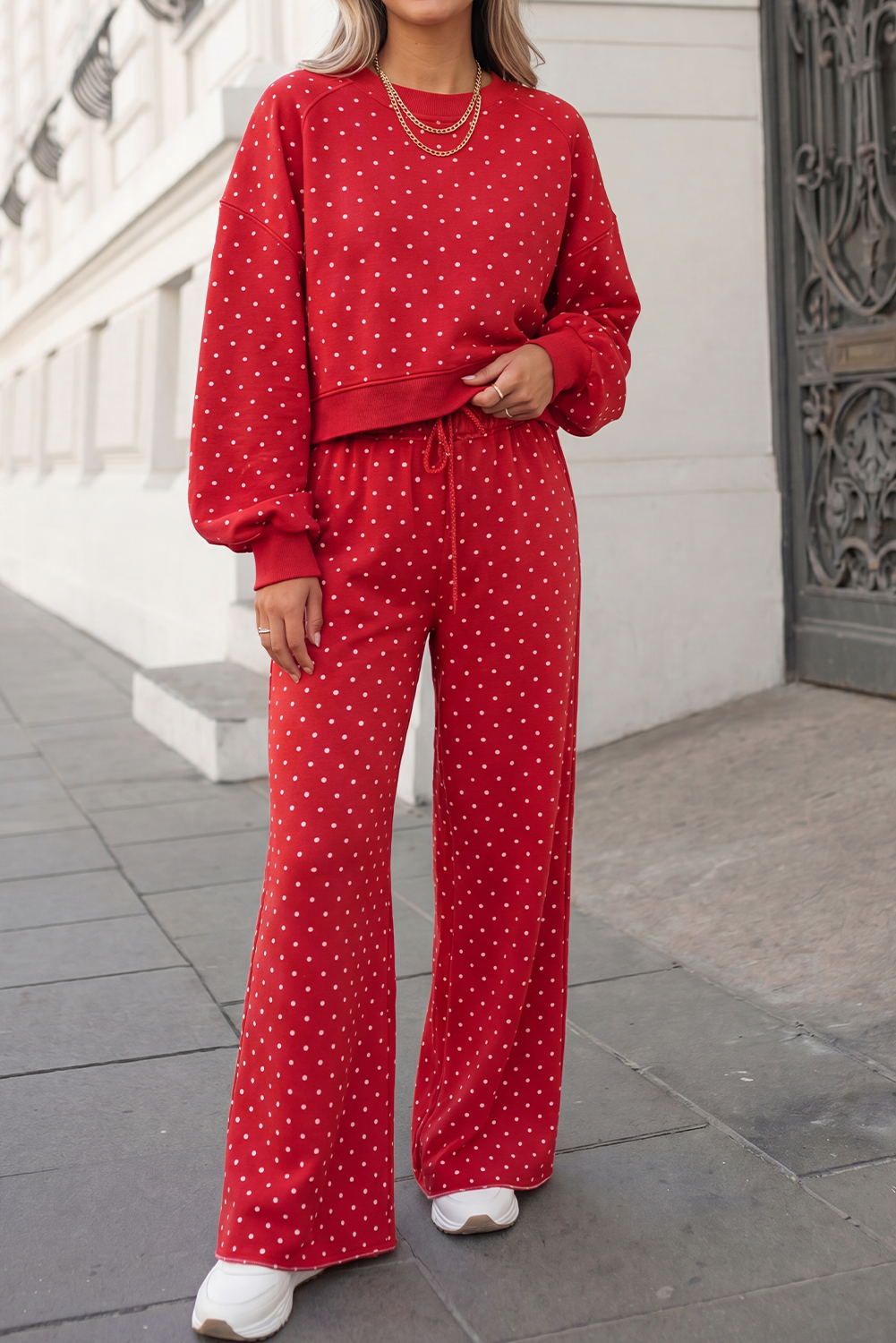 Polka Dot Print High Waist Set