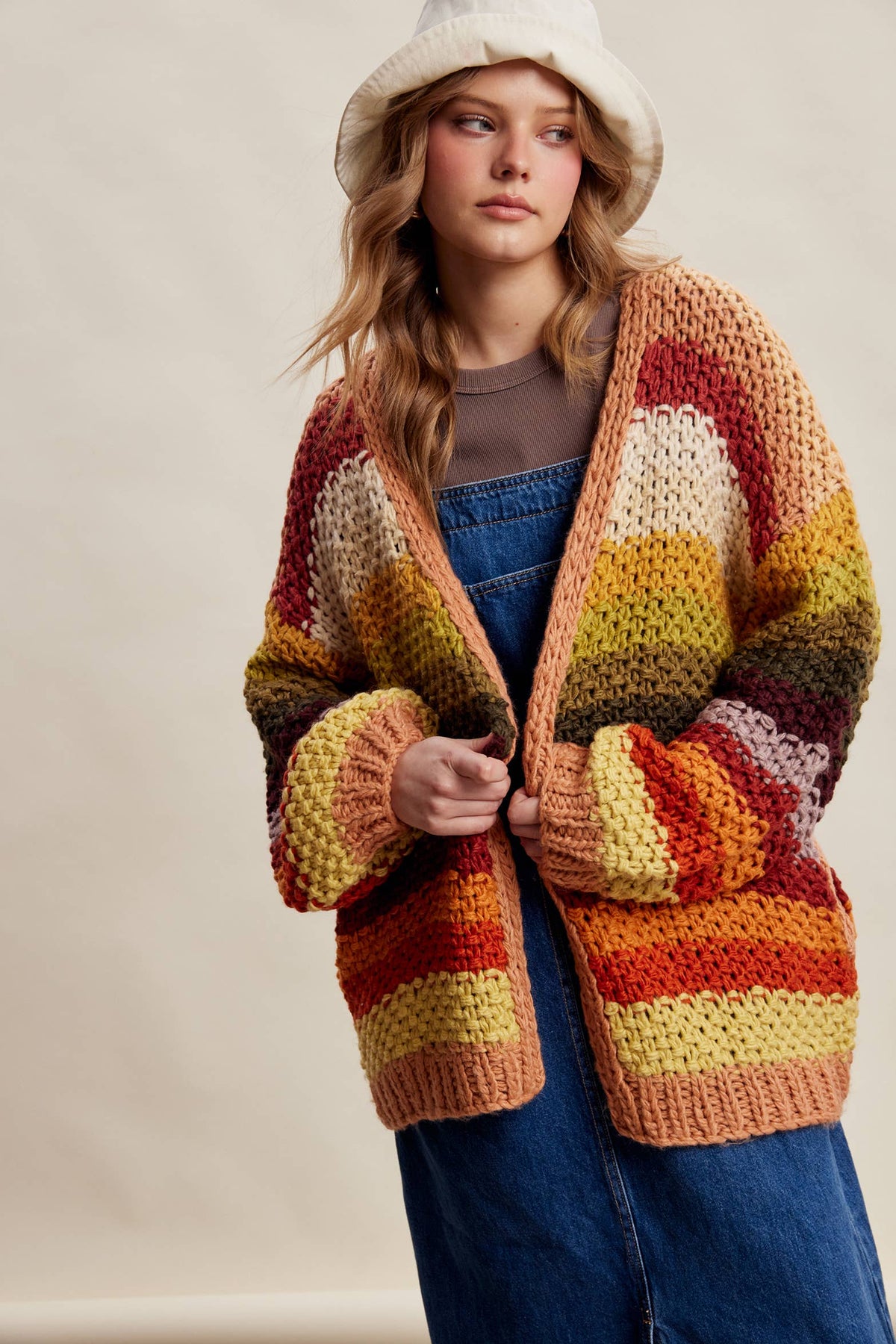 Rainbow Hand-Crochet Cardigan