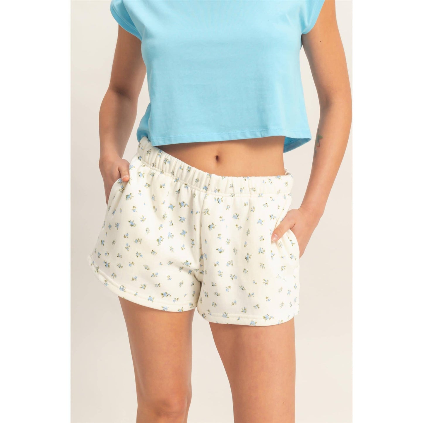Ditsy Floral French Terry Shorts