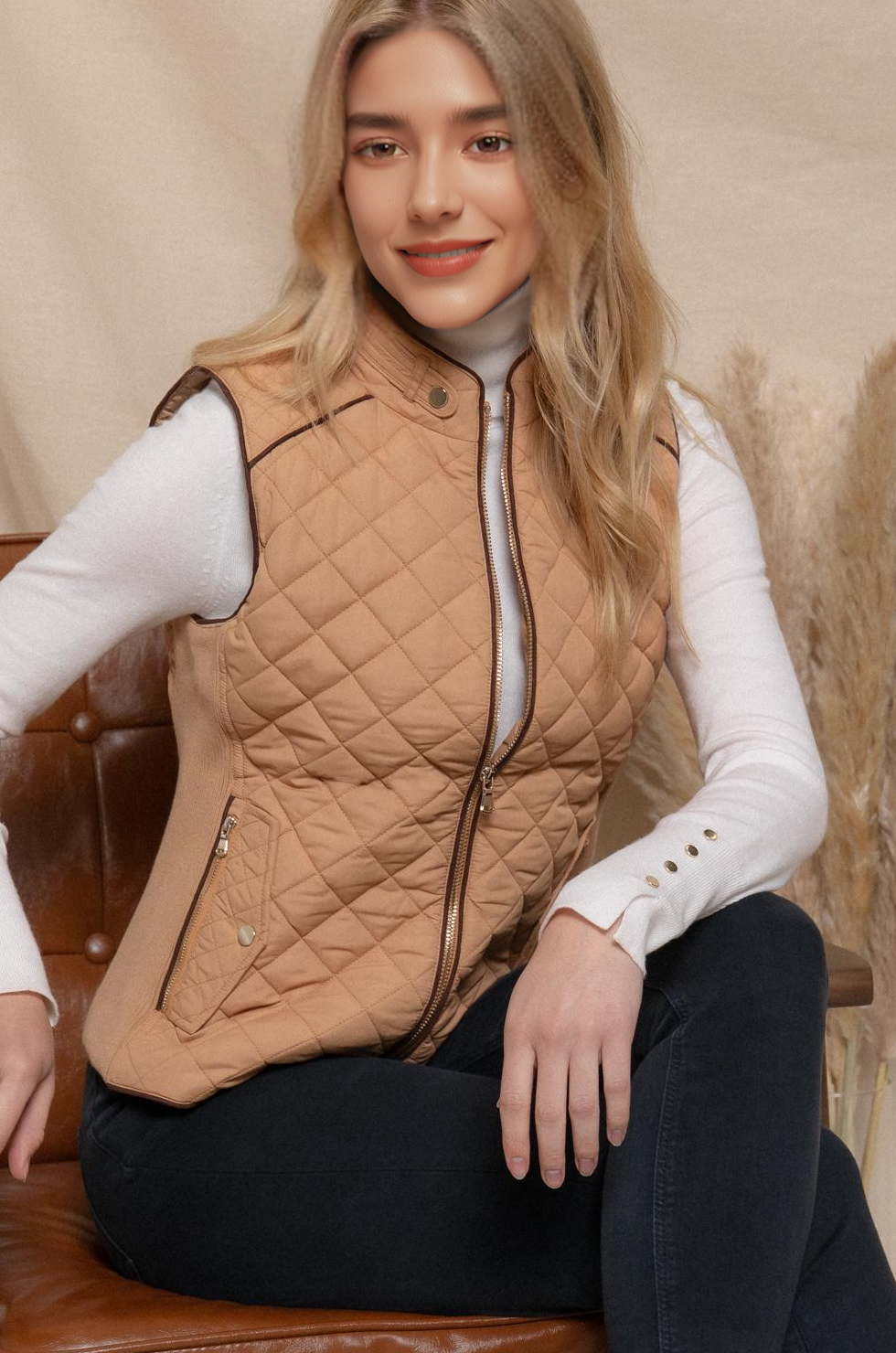 Suede Quilted Vest