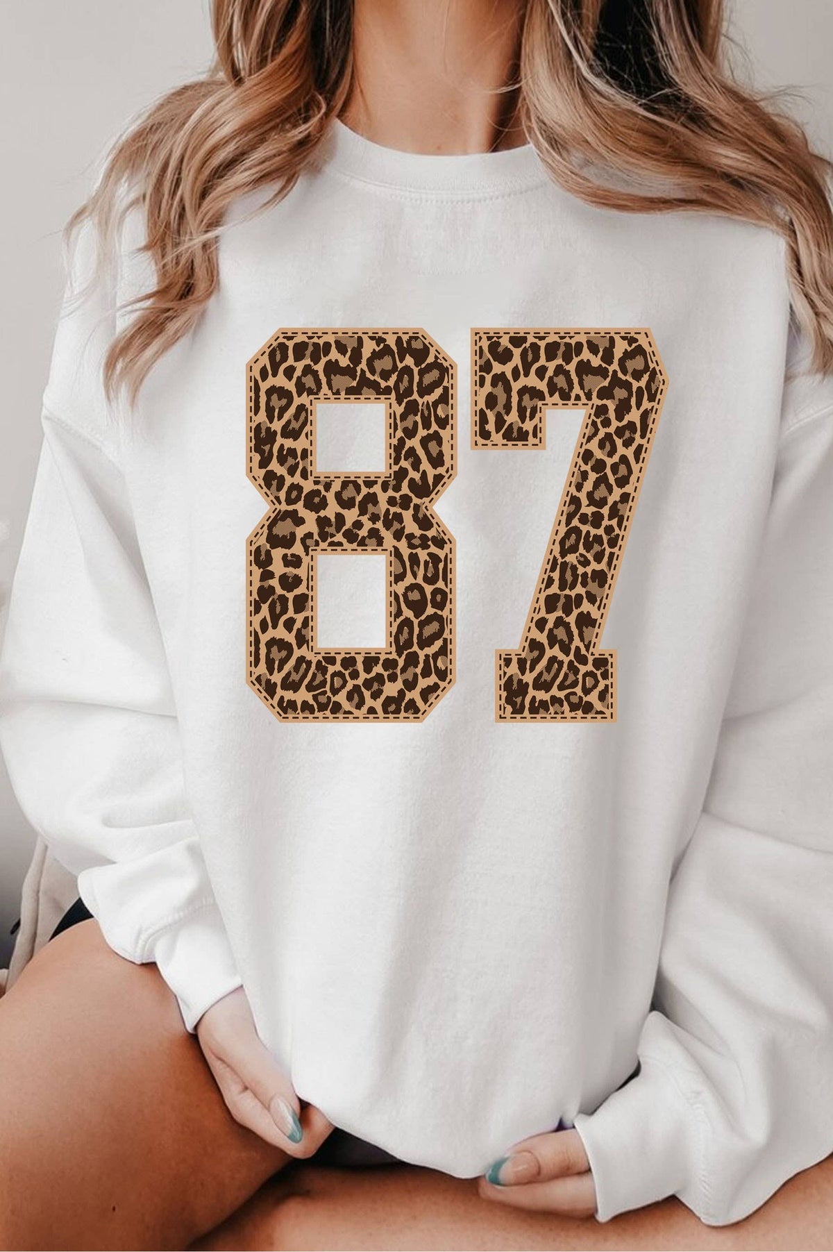 87 LEOPARD GRAPHIC BRUSHED SWEATSHIRTS