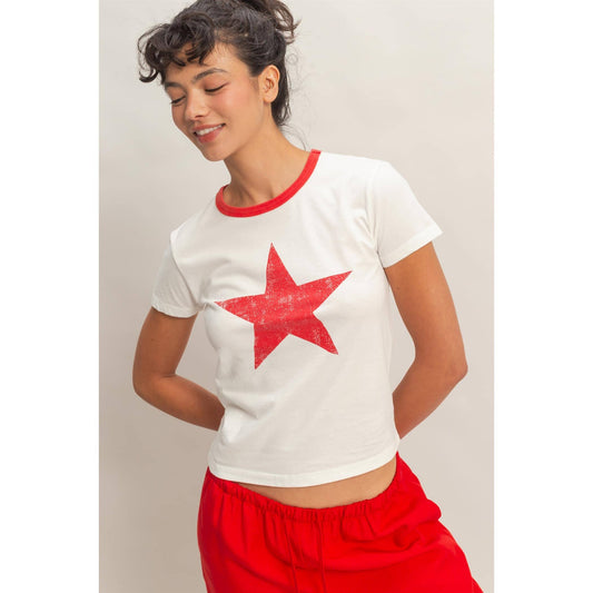 Star Graphic Crew Neck T-Shirt