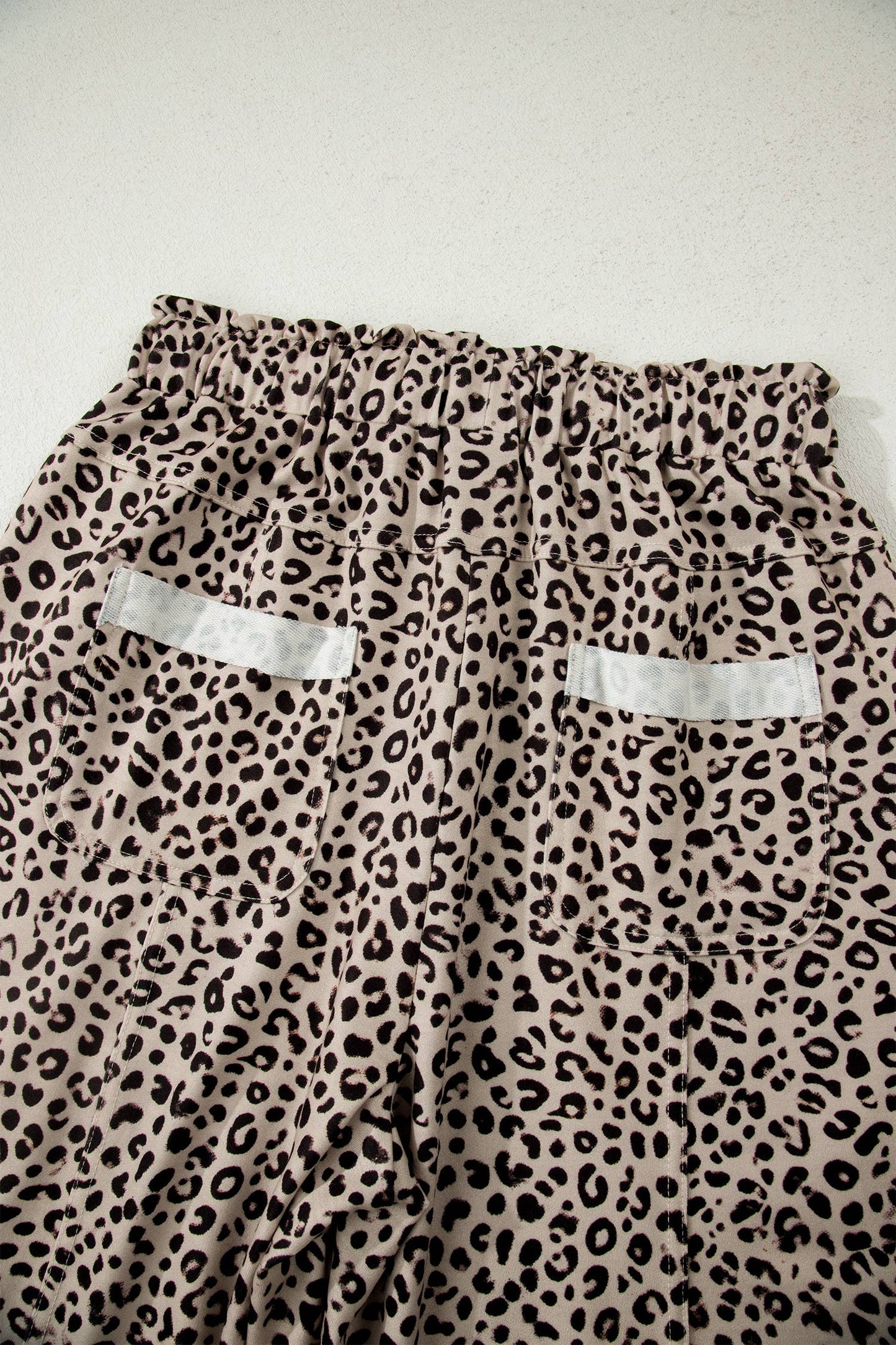 Animal Print Wide Leg Terry Knit Pants