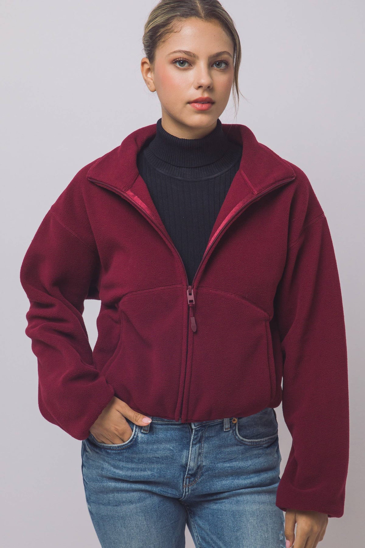 Cropped Full-zip Polar Fleece