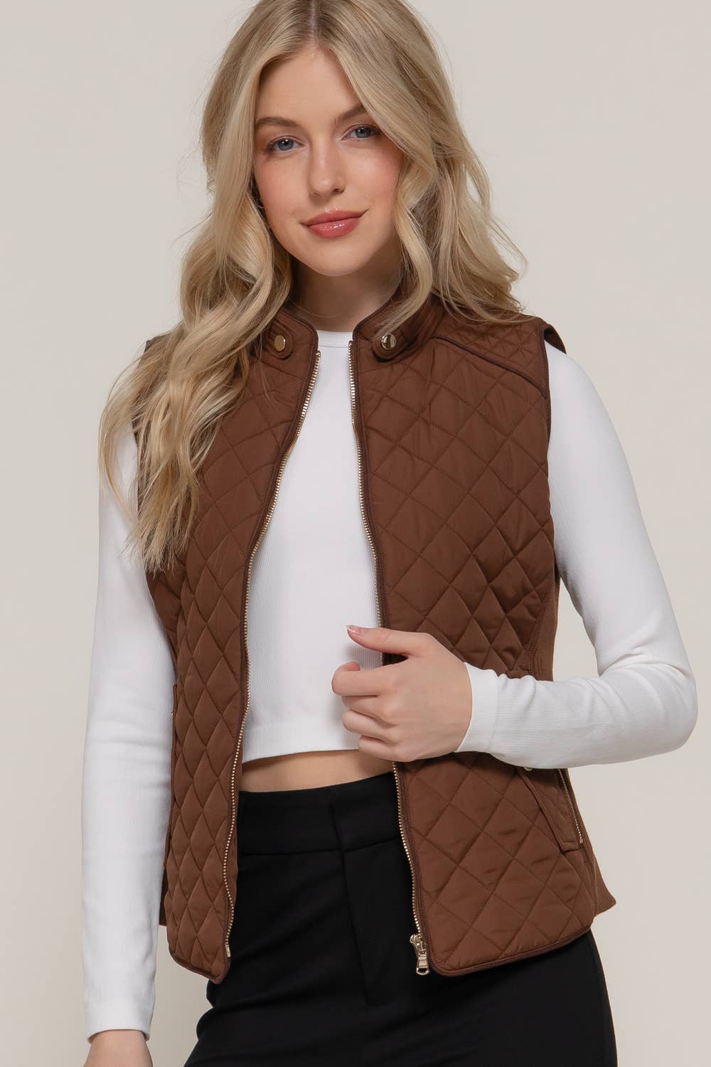 Suede Quilted Vest