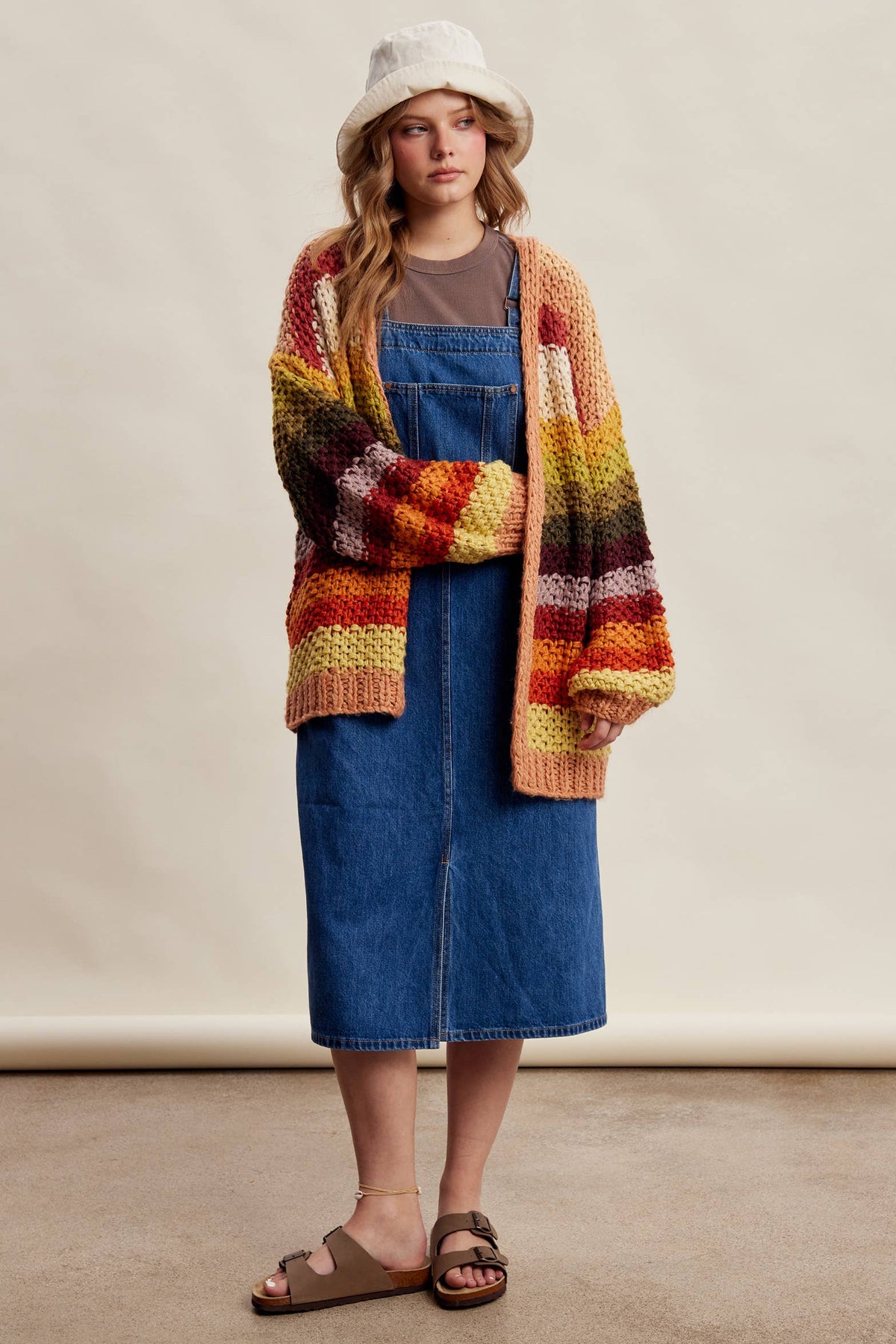 Rainbow Hand-Crochet Cardigan