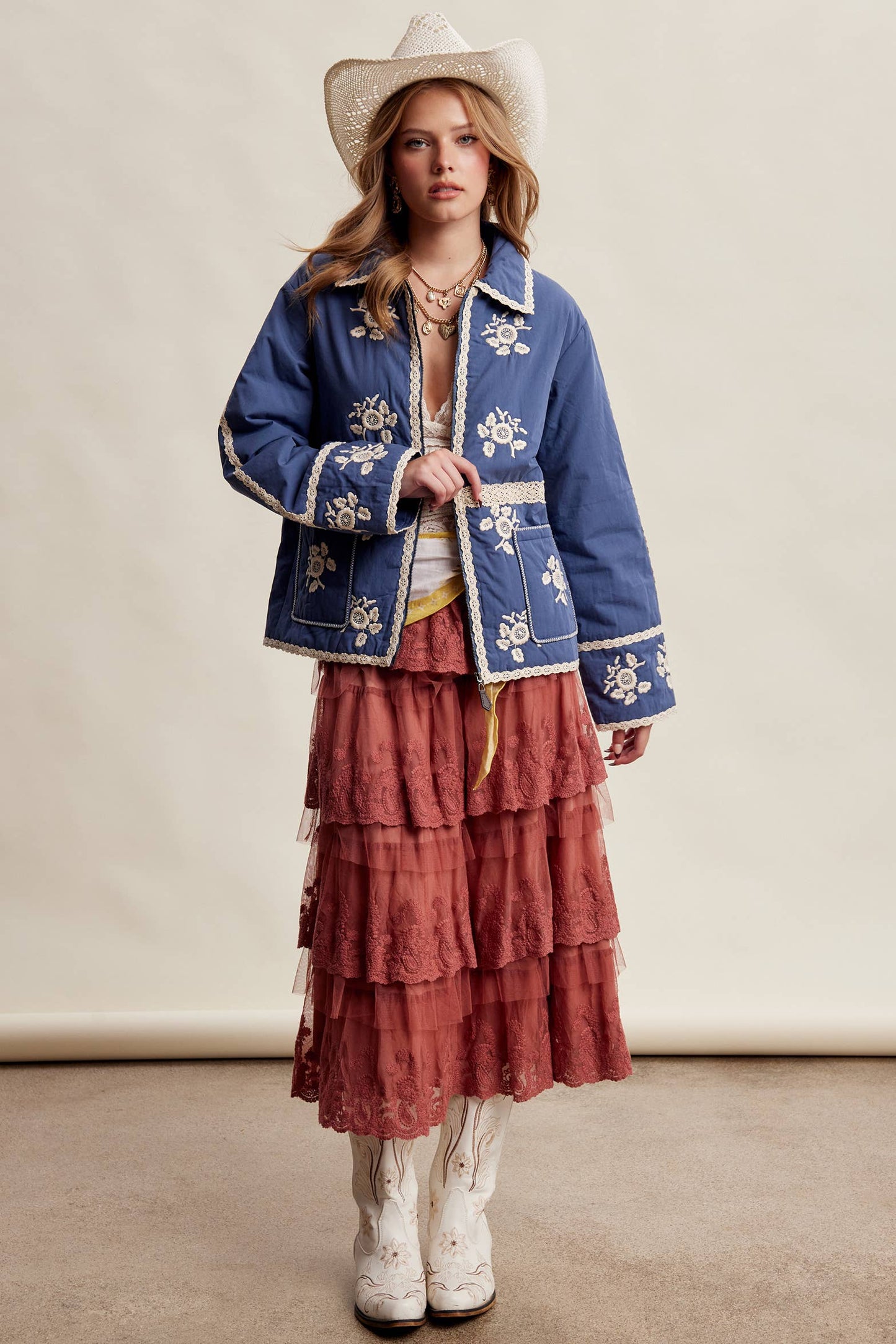 Embroidered Quilted Jacket