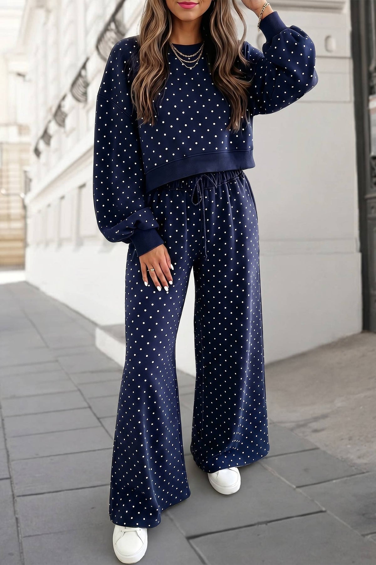 Polka Dot Print High Waist Set