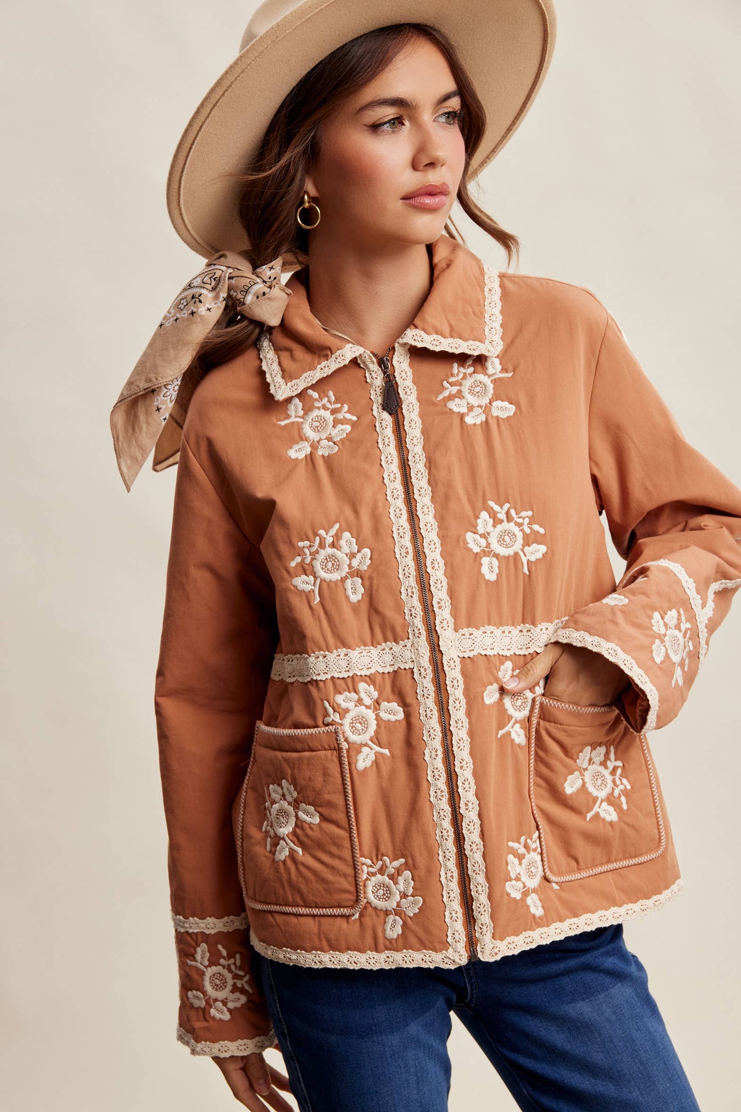 Embroidered Quilted Jacket