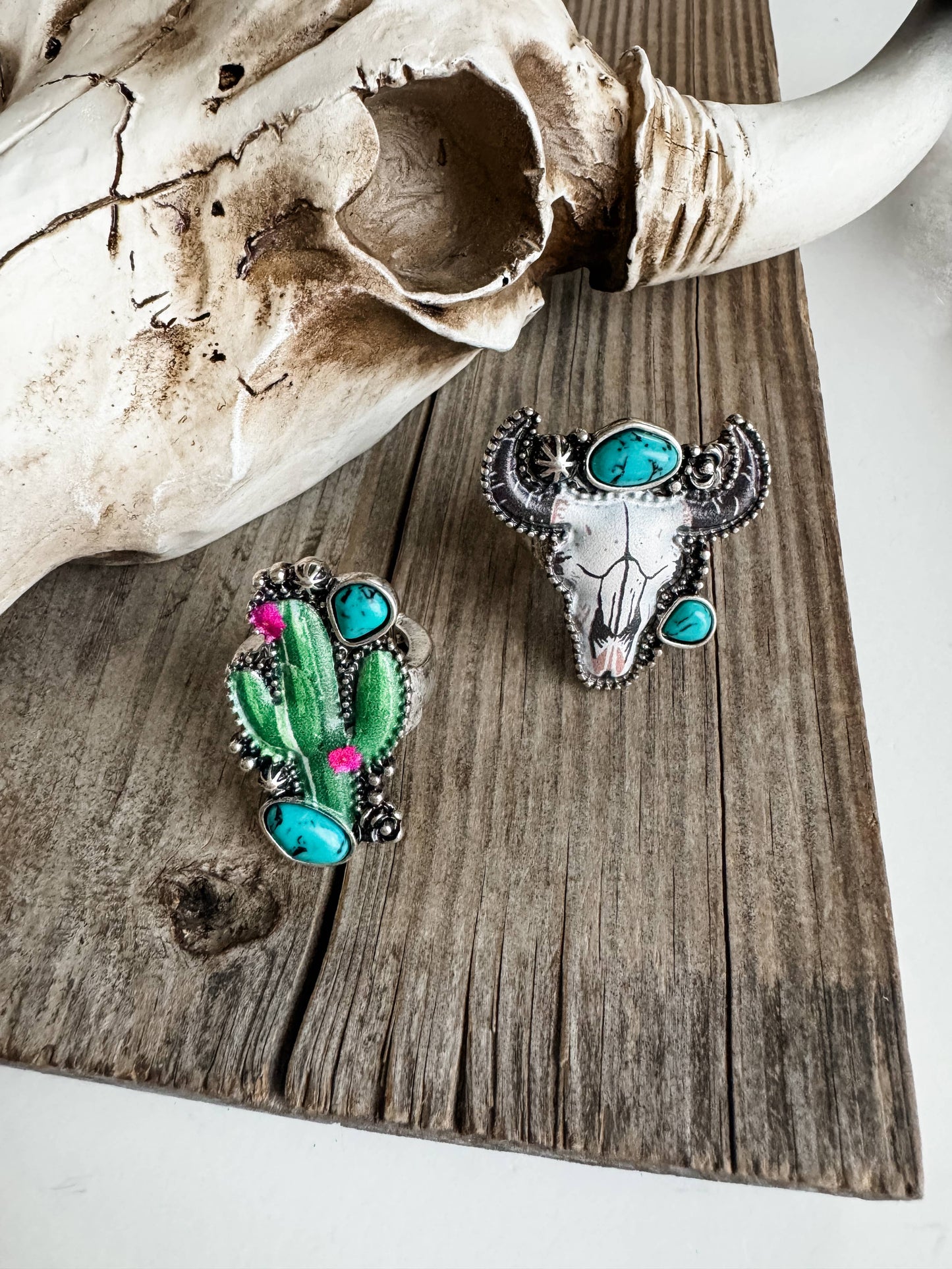 Western Pendant Adjustable Ring - Cactus | Steer 