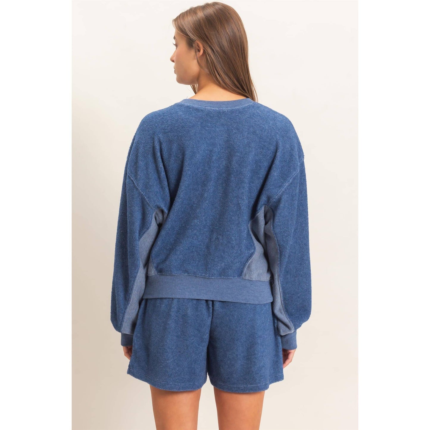 Contrast Sweatshirt & Shorts Set
