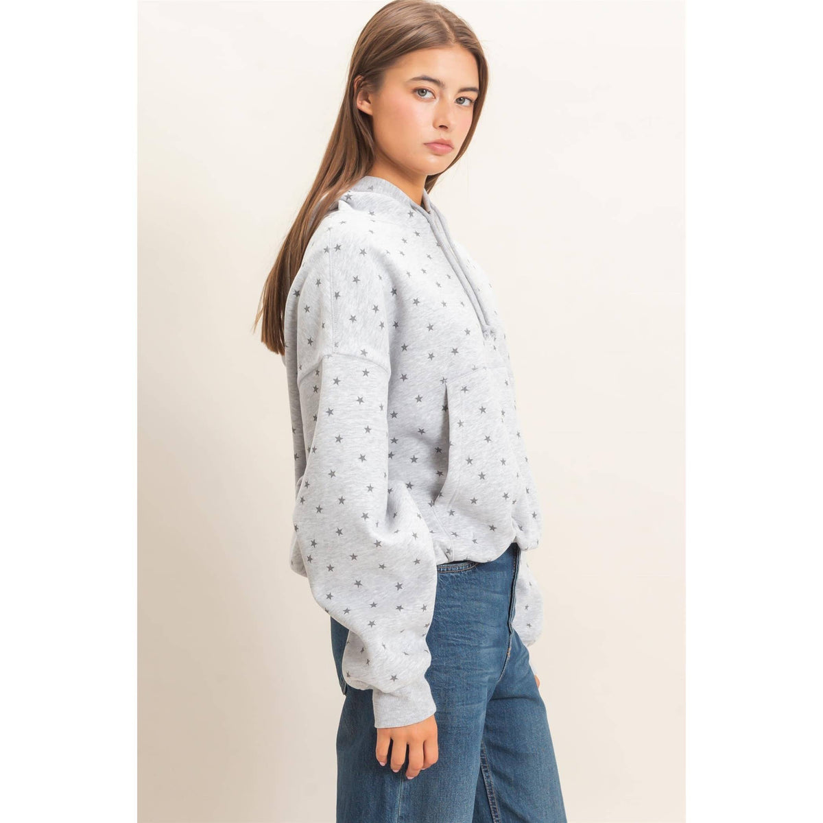 Star Print Bubble Hoodie