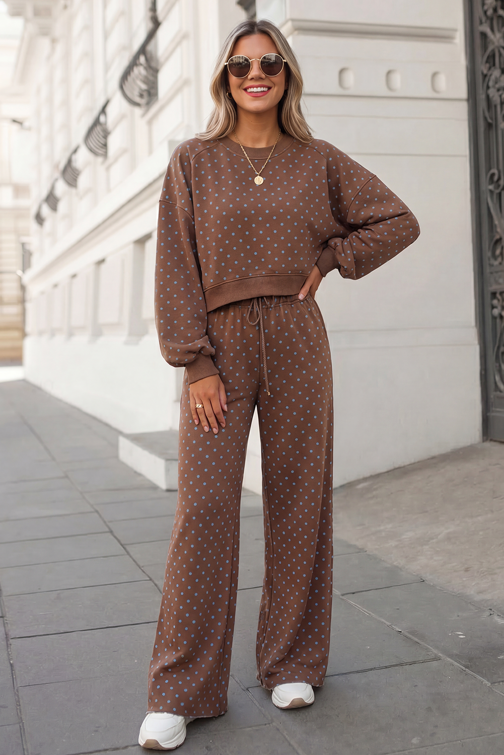 Polka Dot Print High Waist Set