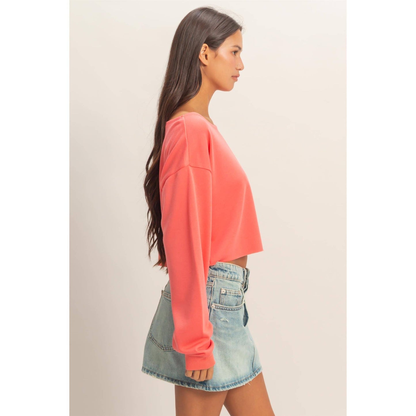Casually Cute Boat Neck Long Sleeve Top