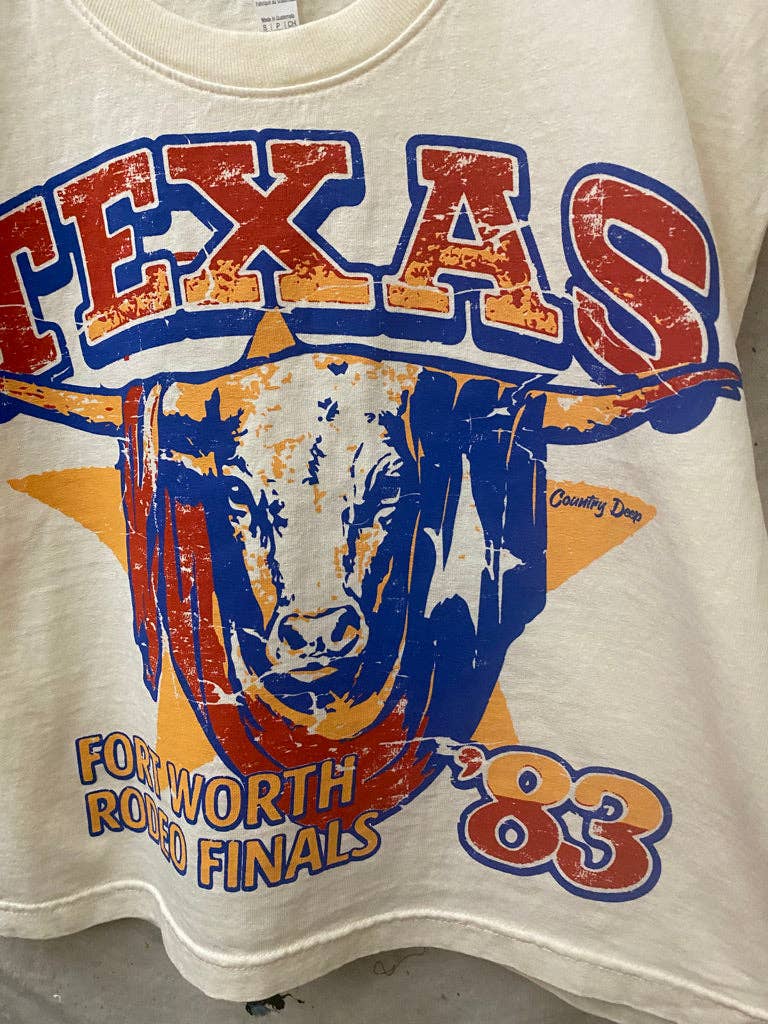 Texas Fort Worth 1983 Rodeo Finals Boxy Midriff Muscle top