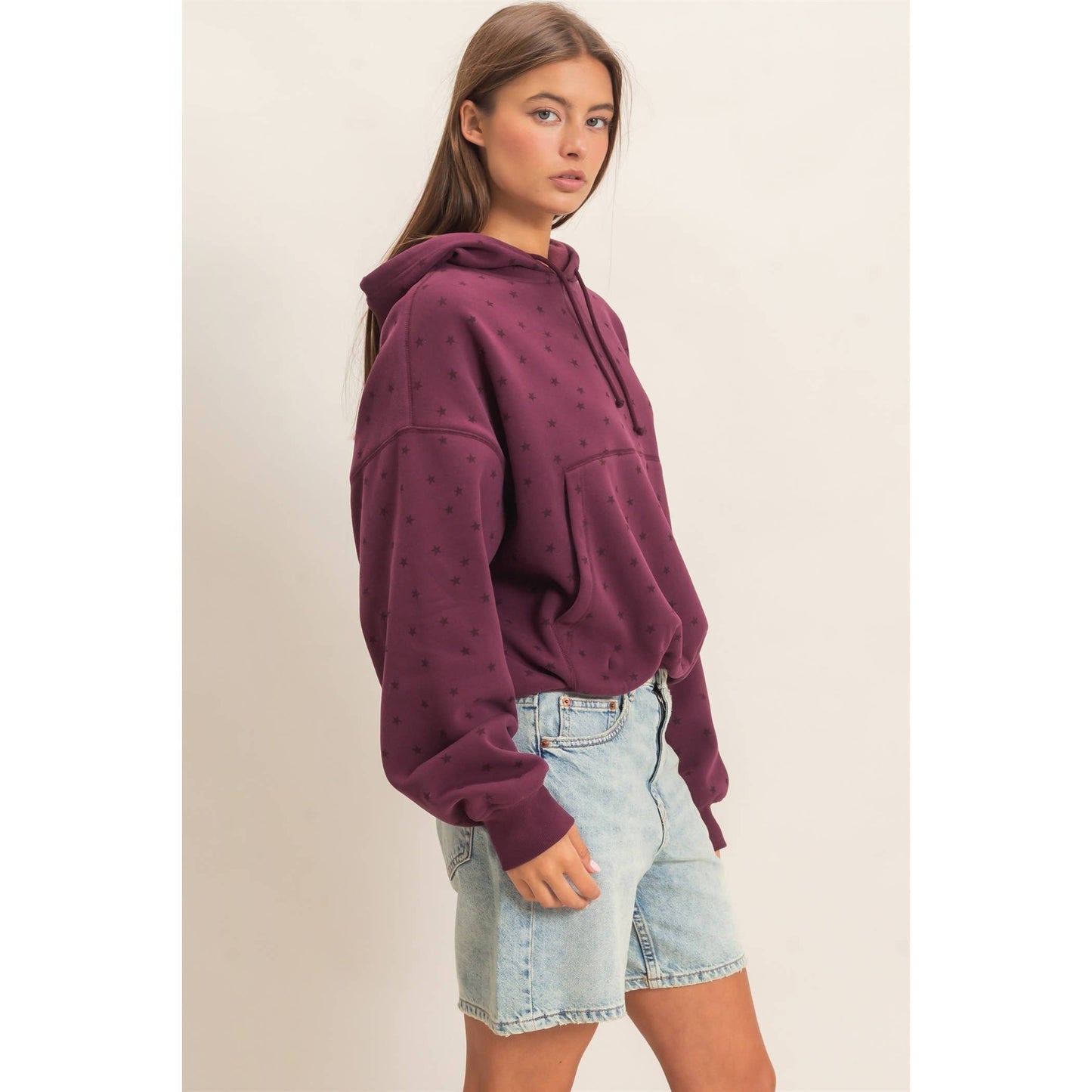 Star Print Bubble Hoodie