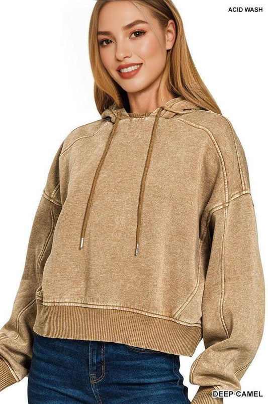 Acid Wash Fleece Hoodie