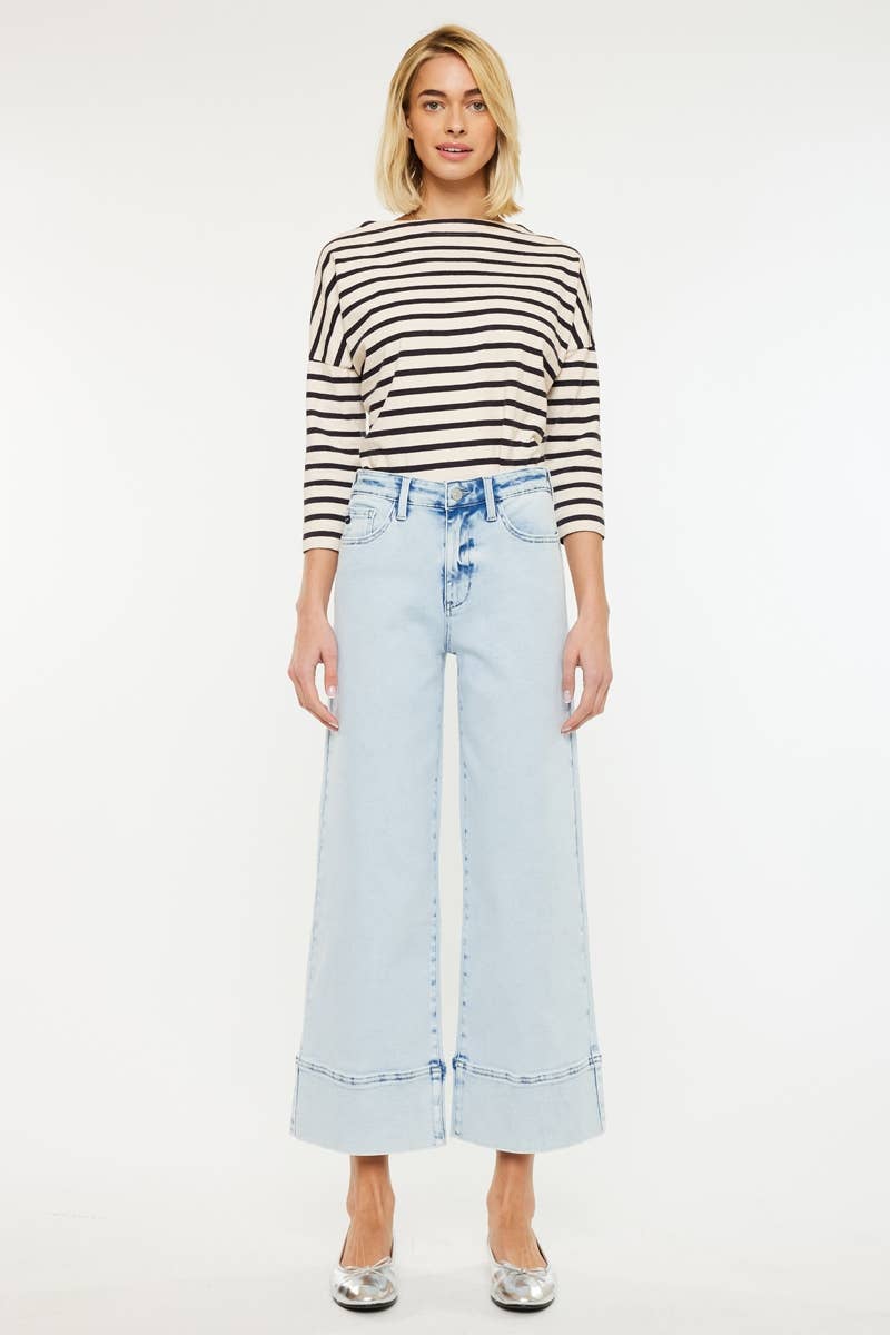 CRATER HIGH RISE CROPPED WIDE LEG JEANS