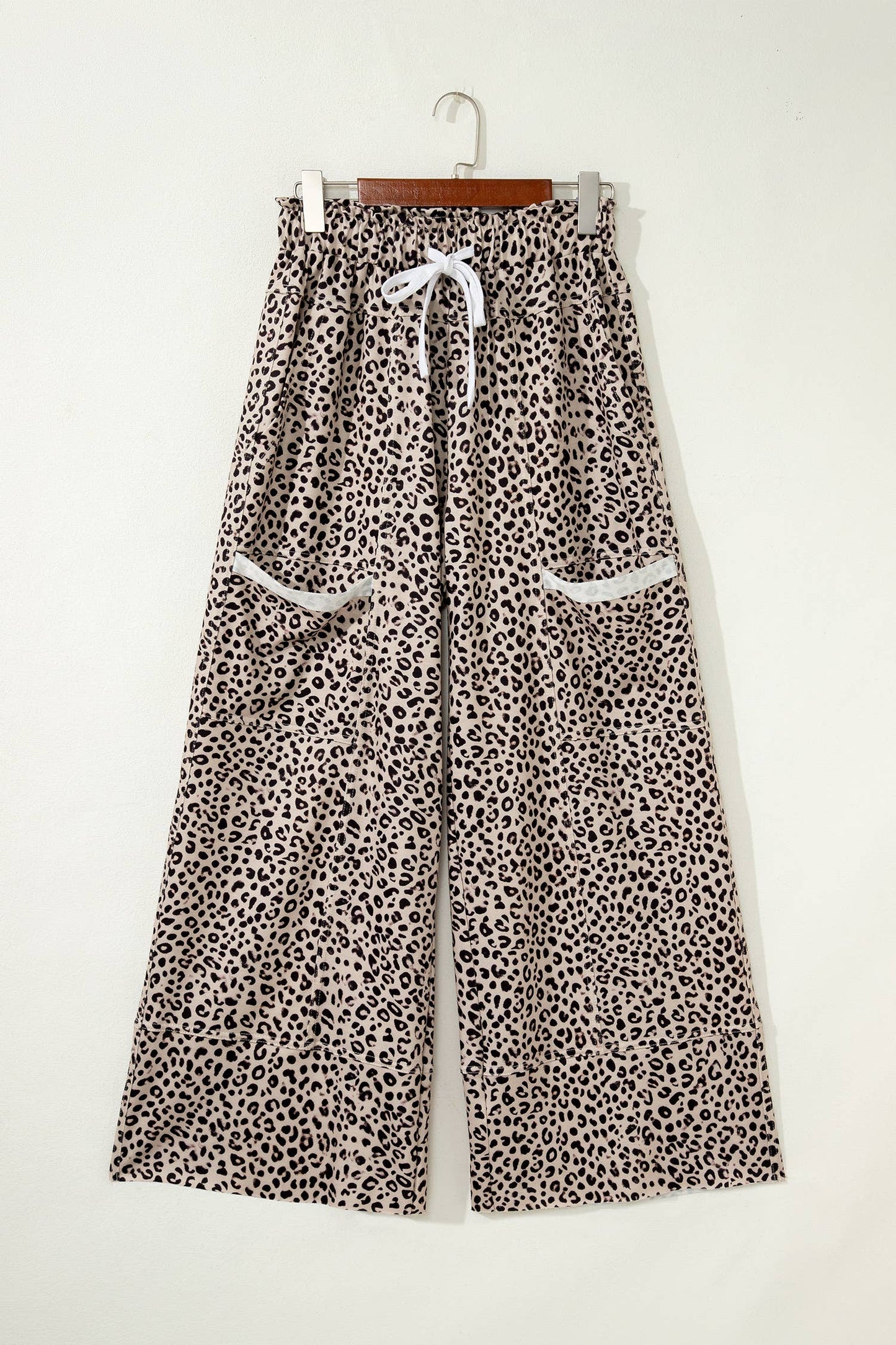 Animal Print Wide Leg Terry Knit Pants