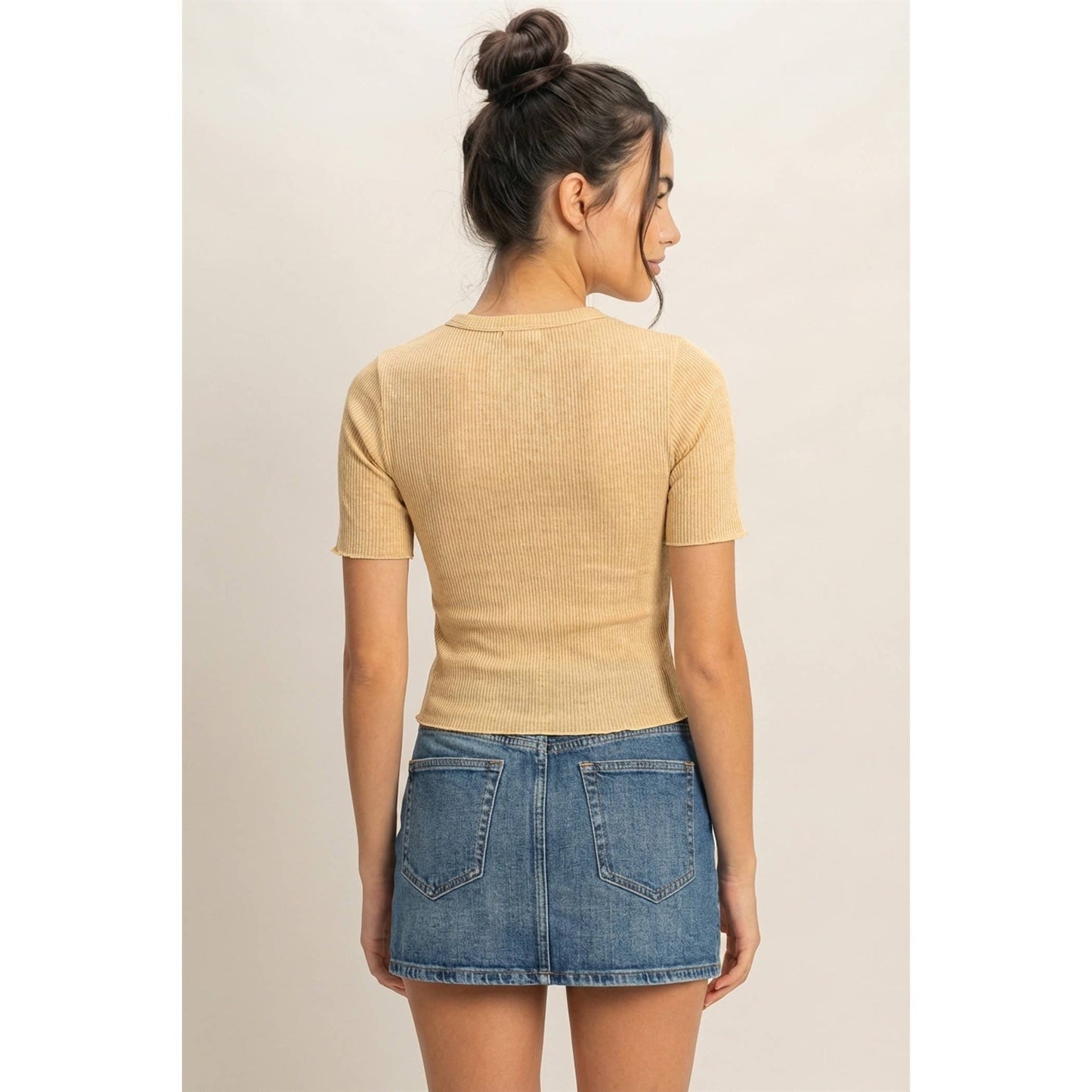 Ribbed Short Sleeve Top