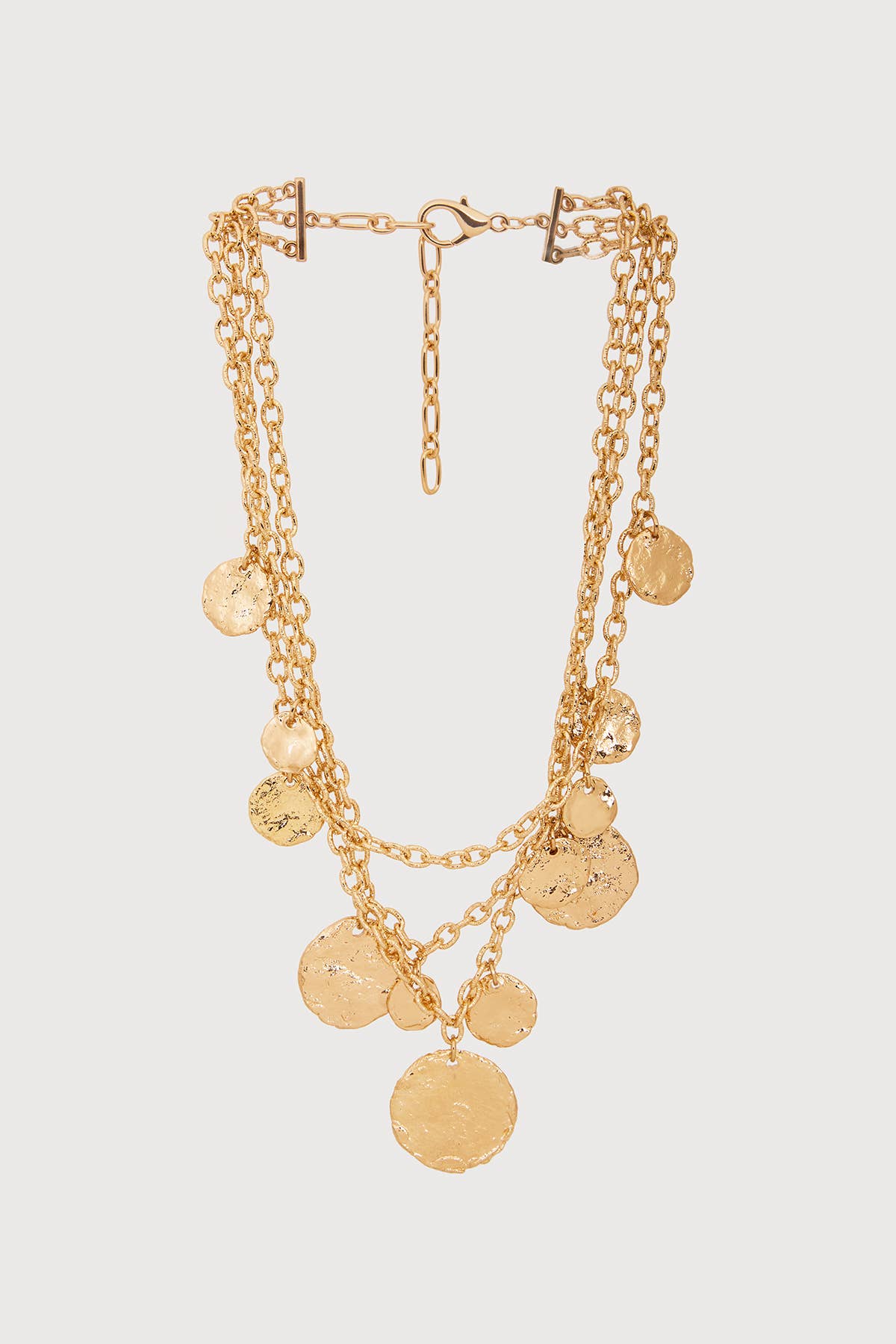 Gilded Coin Cascade Necklace