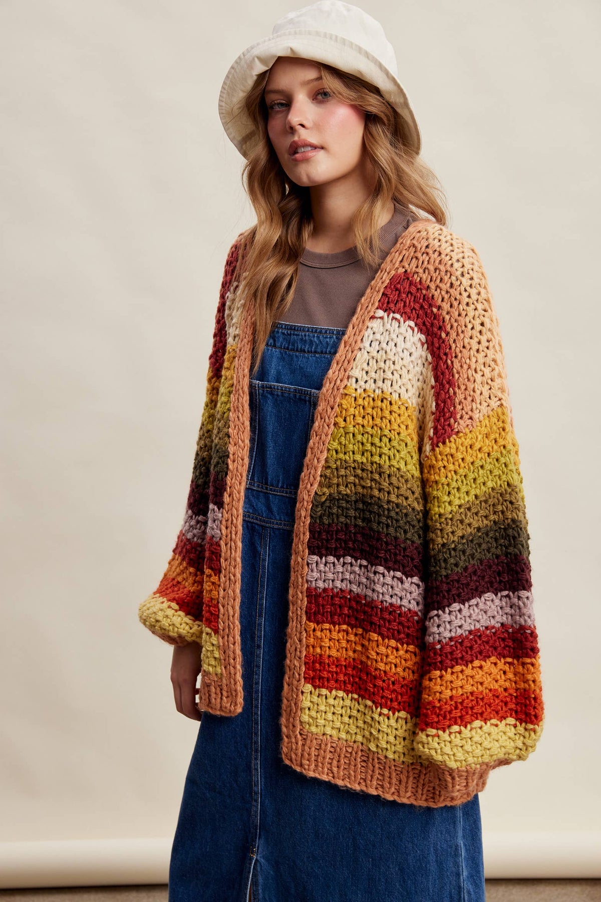 Rainbow Hand-Crochet Cardigan