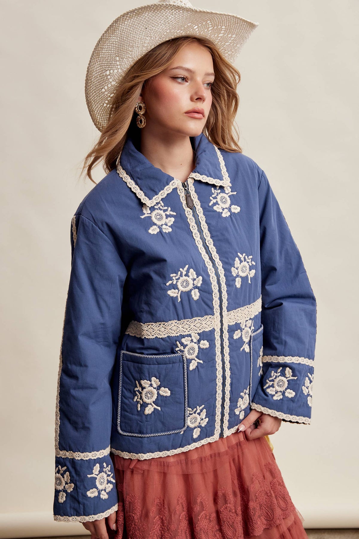 Embroidered Quilted Jacket