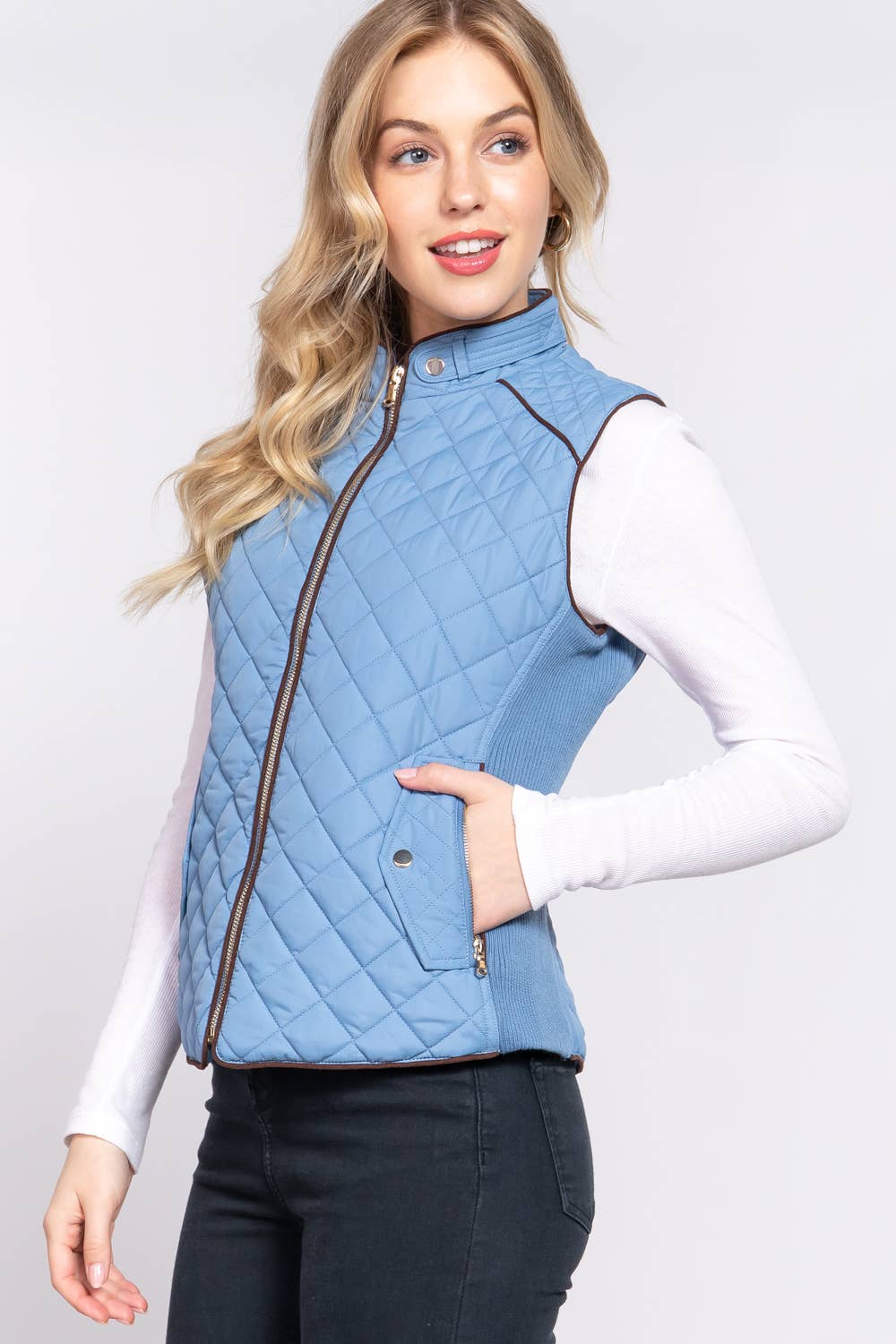 Suede Quilted Vest