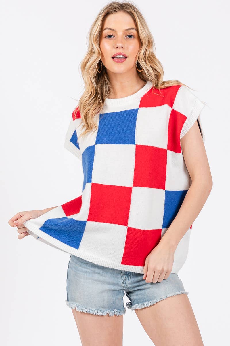 American Checker Sweater Vest
