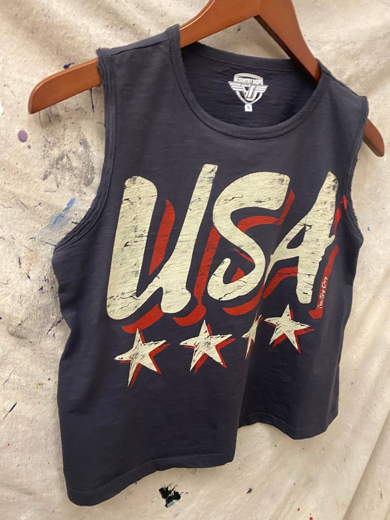USA Vintage Muscle Crop Top