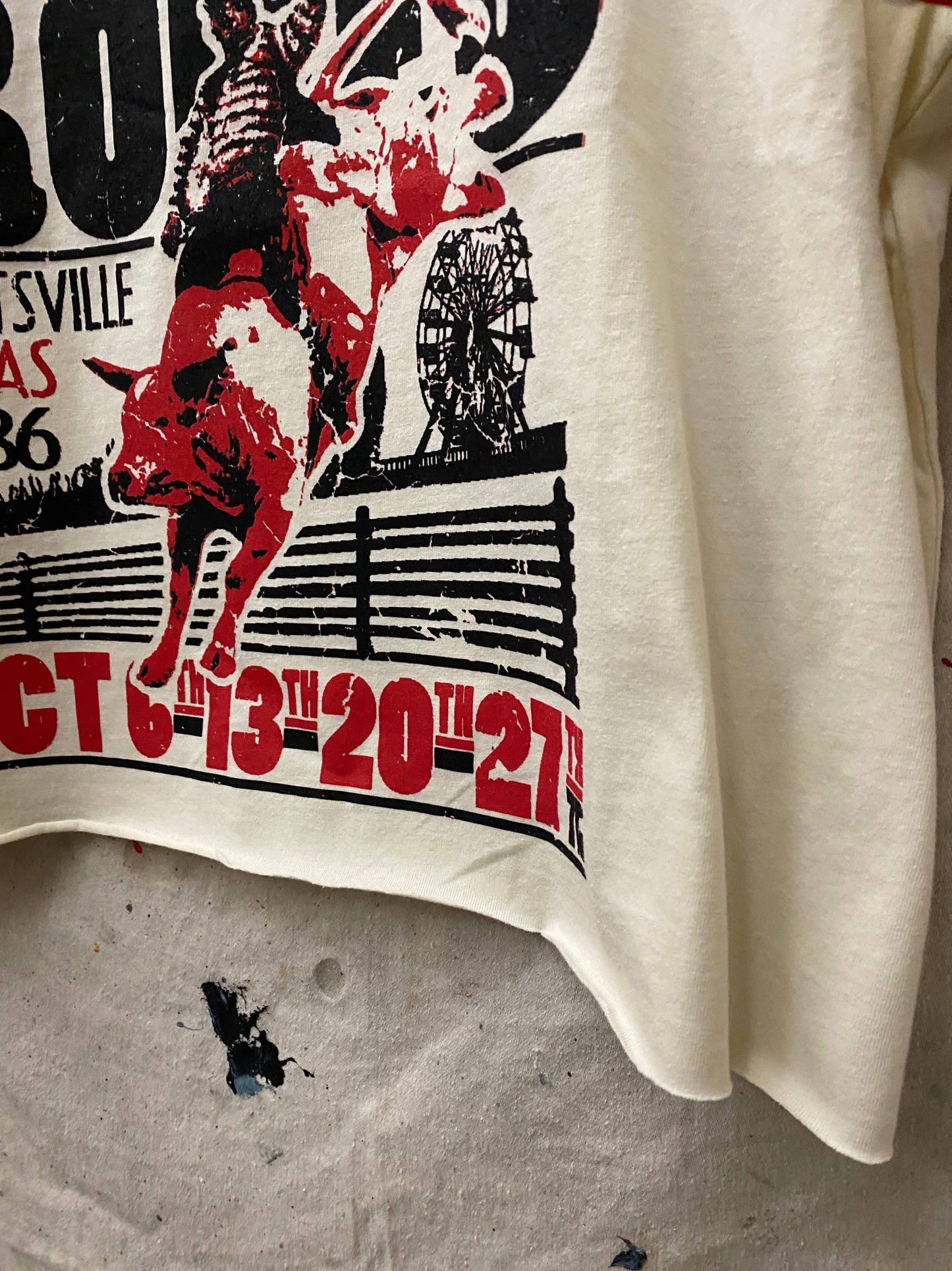 Prison Rodeo Huntsville Texas ringer Relaxed Crop Tee