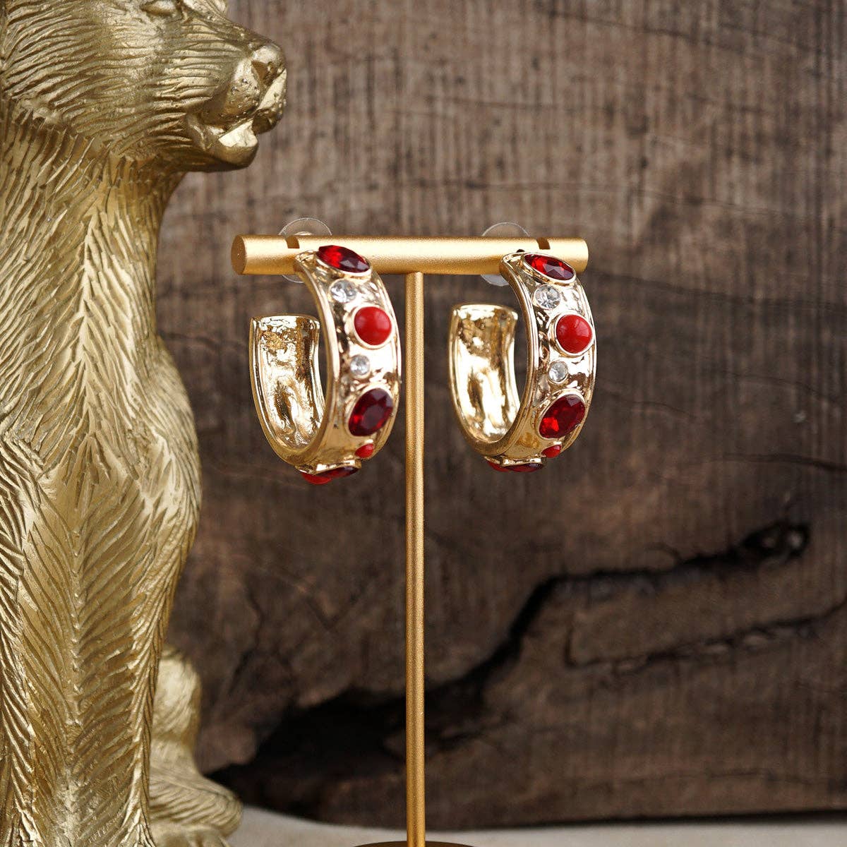 Celestial Glow – Jeweled Hoop Earrings