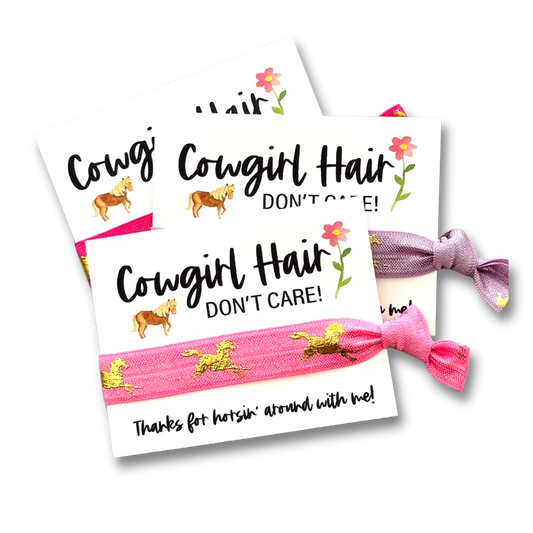 Pack of 3 Cowgirl Hair Don't Care! | Girls Horse Party Favor
