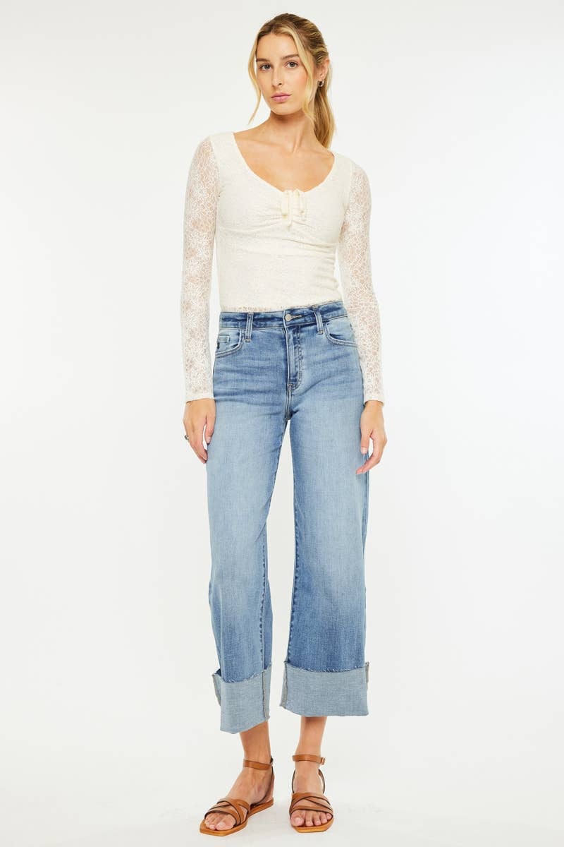 CRATER HIGH RISE CROP WIDE LEG