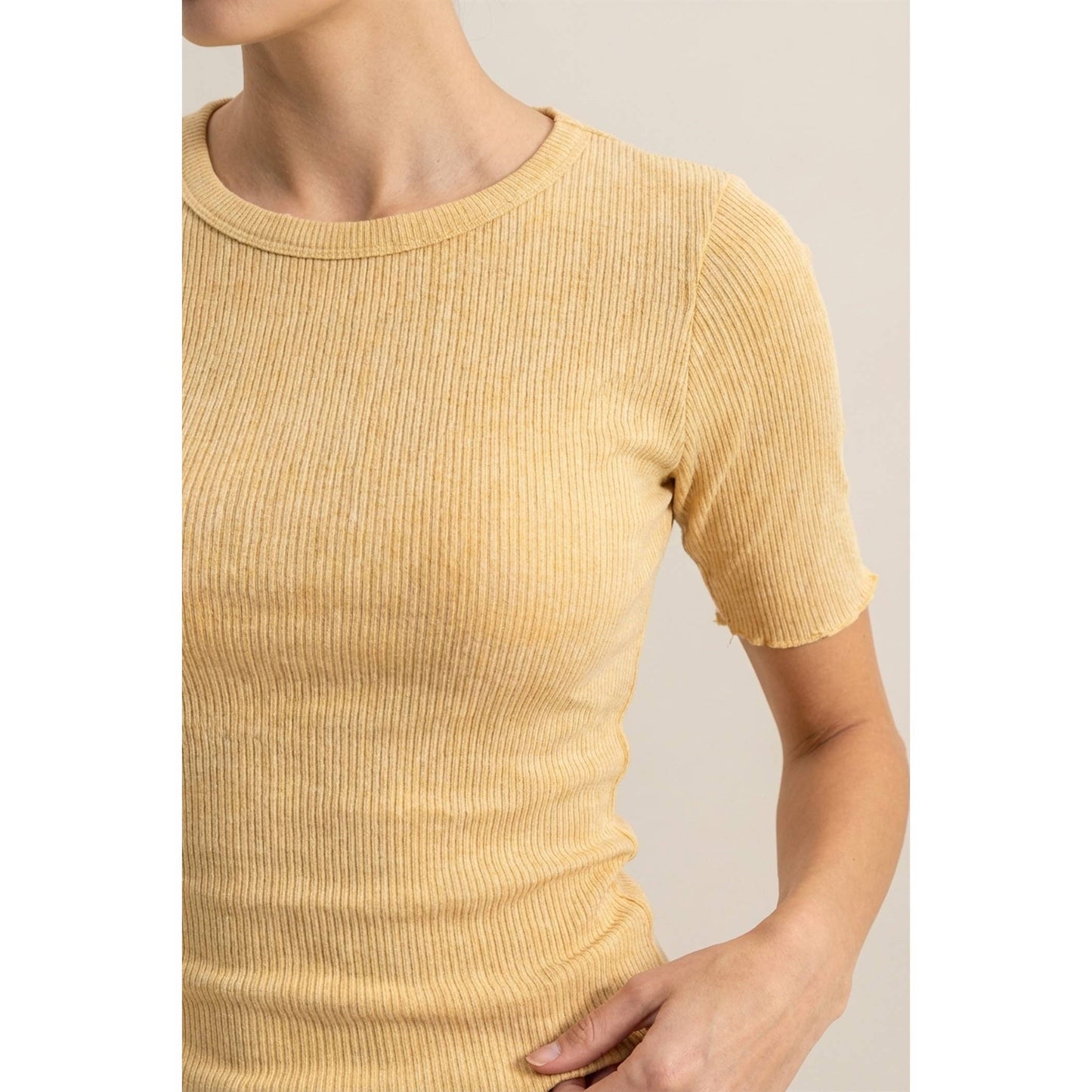 Ribbed Short Sleeve Top