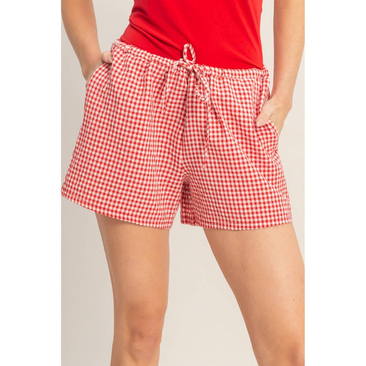 Gingham Relaxed Fit Shorts