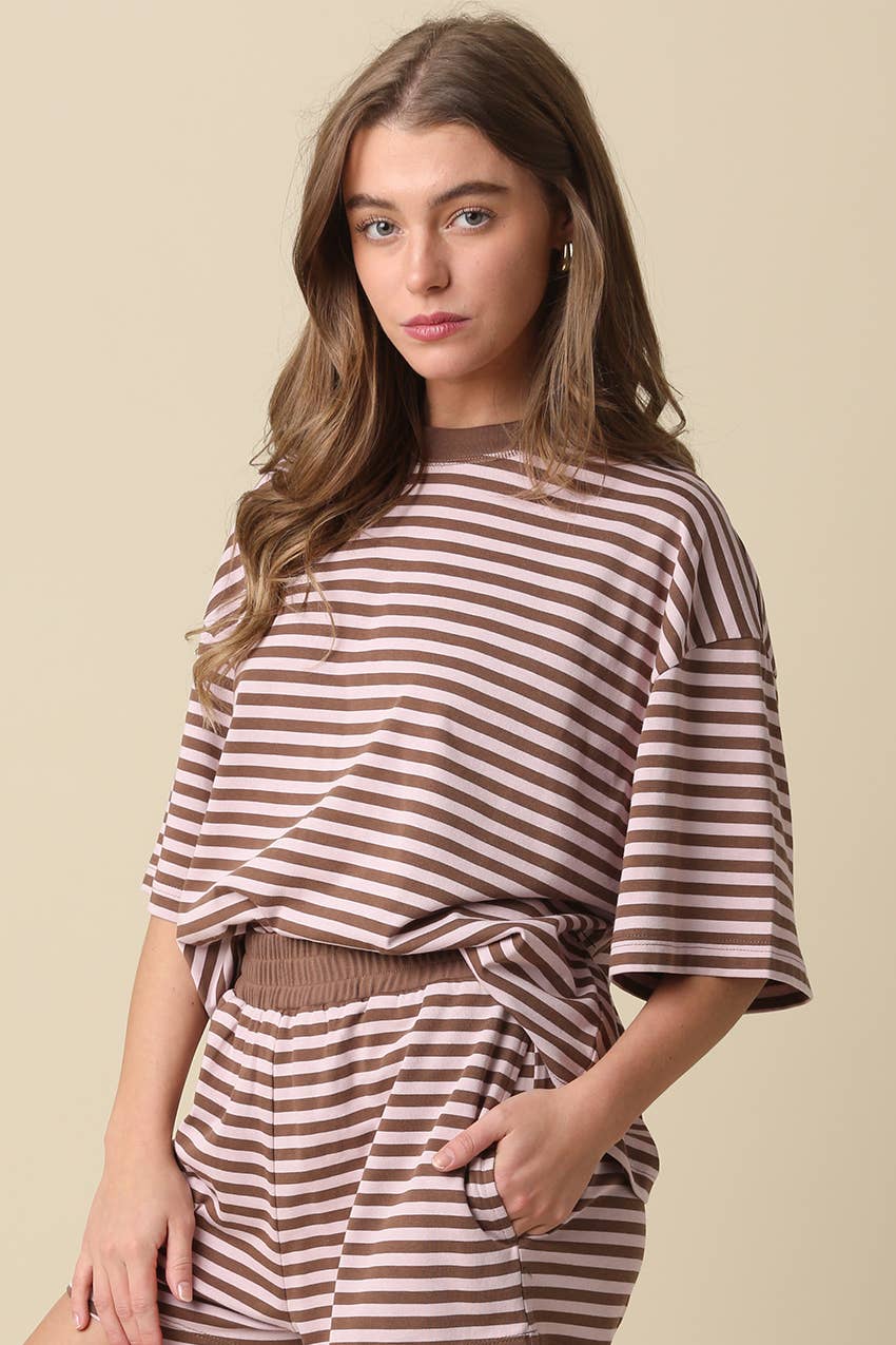 Lena Striped Relaxed-Fit Top