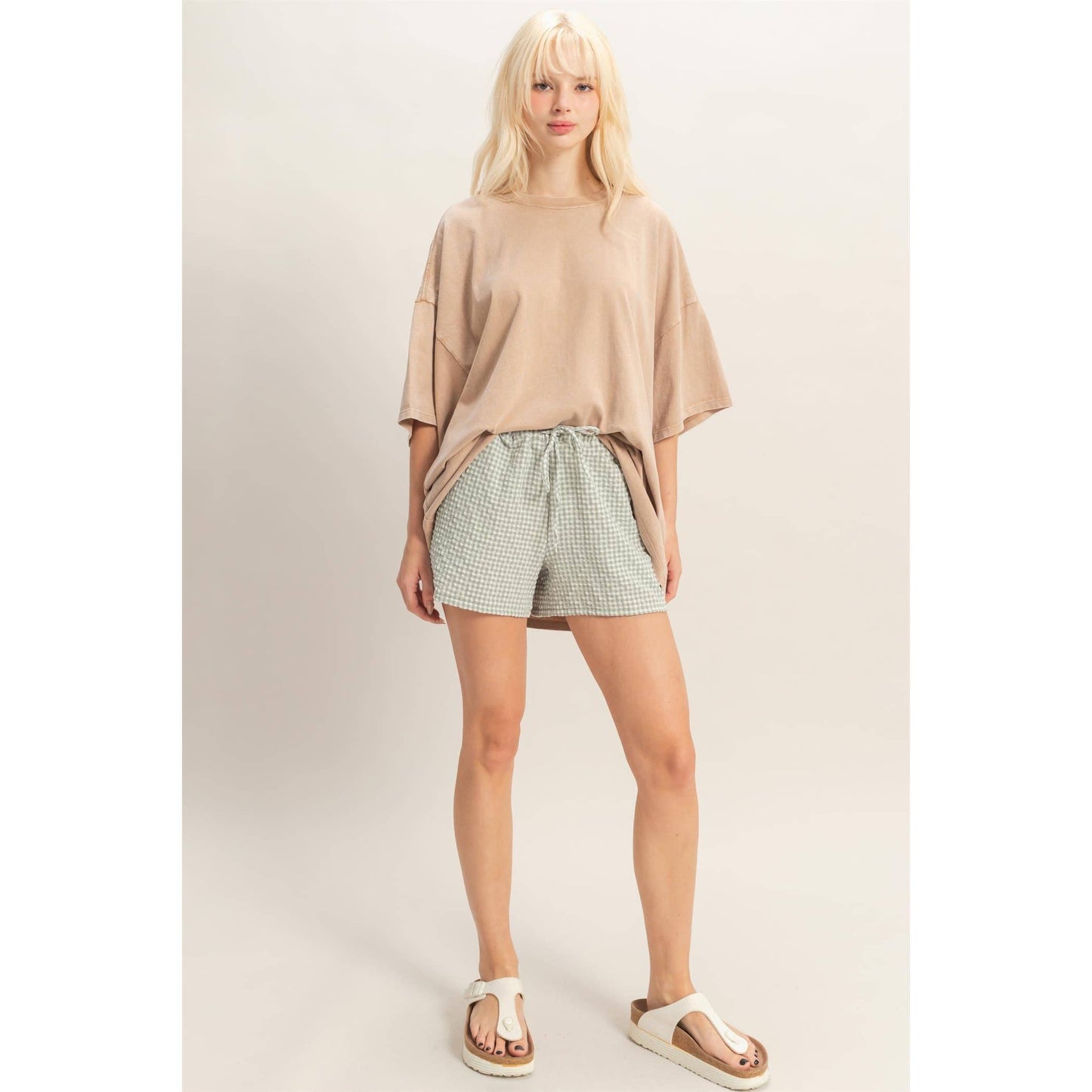 Gingham Relaxed Fit Shorts