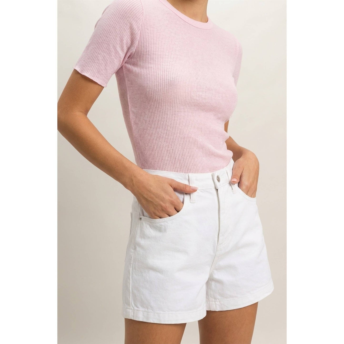 Ribbed Short Sleeve Top