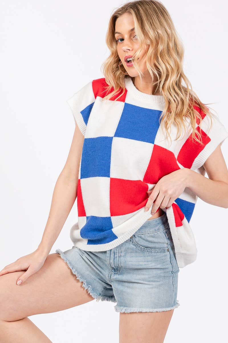 American Checker Sweater Vest