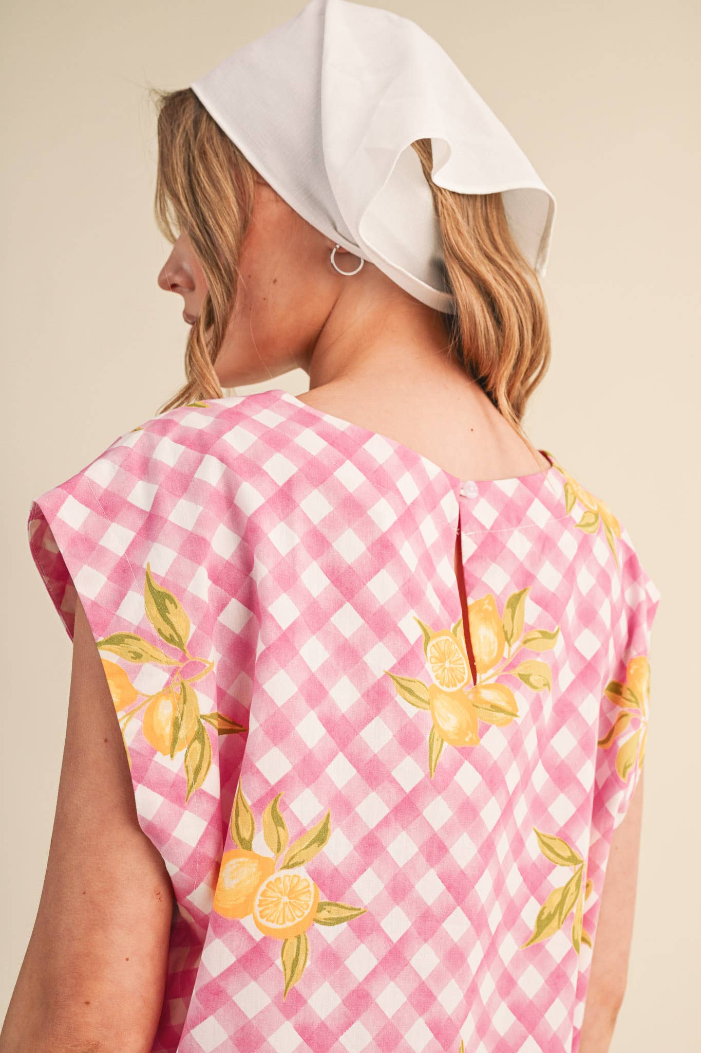 GINGHAM LEMON SCALLOPED TOP & MINI SKORT SET