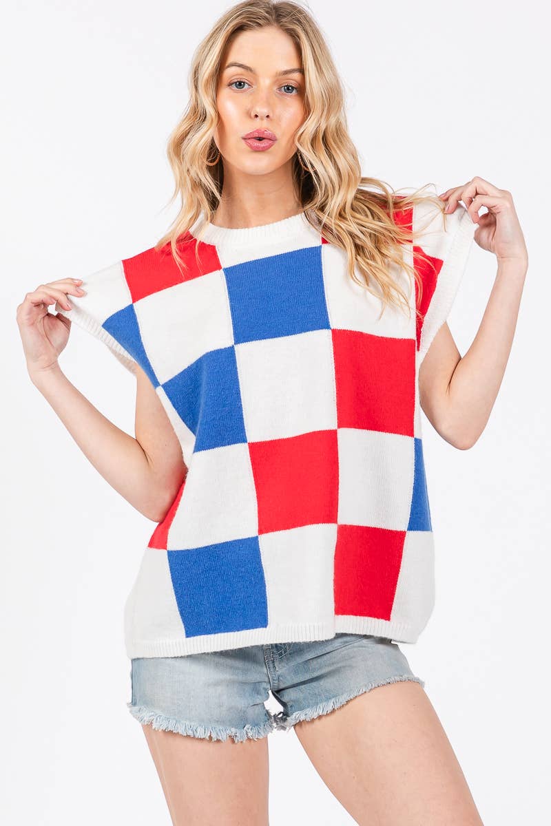 American Checker Sweater Vest