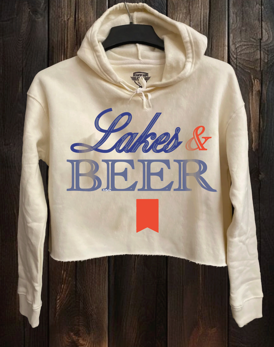 Lakes N Beer Cropped Hooded sweatshirt