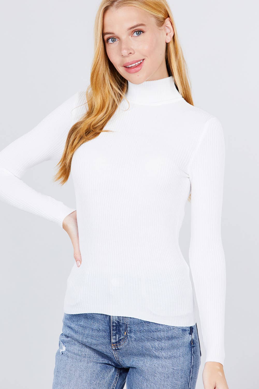 FITTED RIB TURTLE NECK