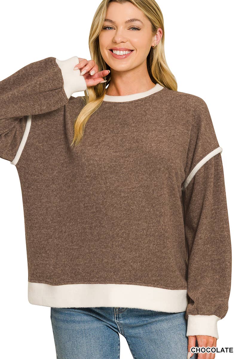 Contrast Trim Sweater