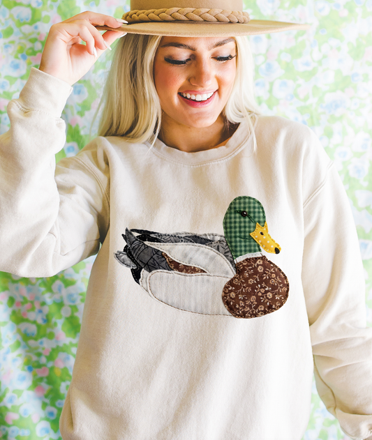 Grannys Faux Patchwork Mallard - Cream - Sweatshirts & T-Shirts