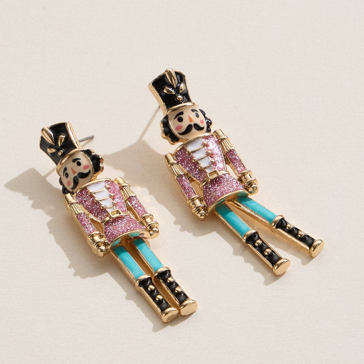 Elegant Nutcracker Drop Earrings | Holiday Soldier Charm