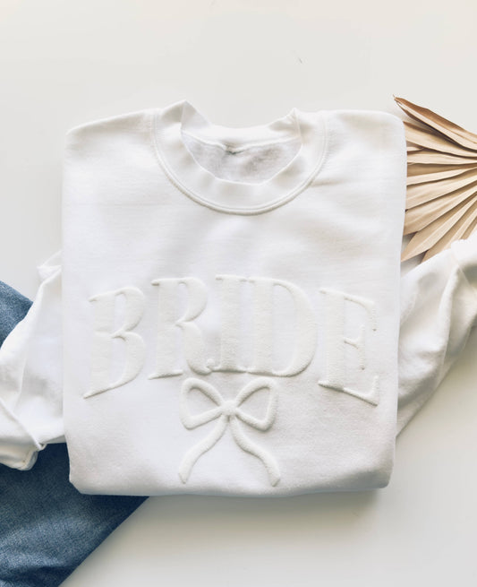 BRIDE Bow Crewneck Sweatshirt Unisex Bride to Be Sweatshirt