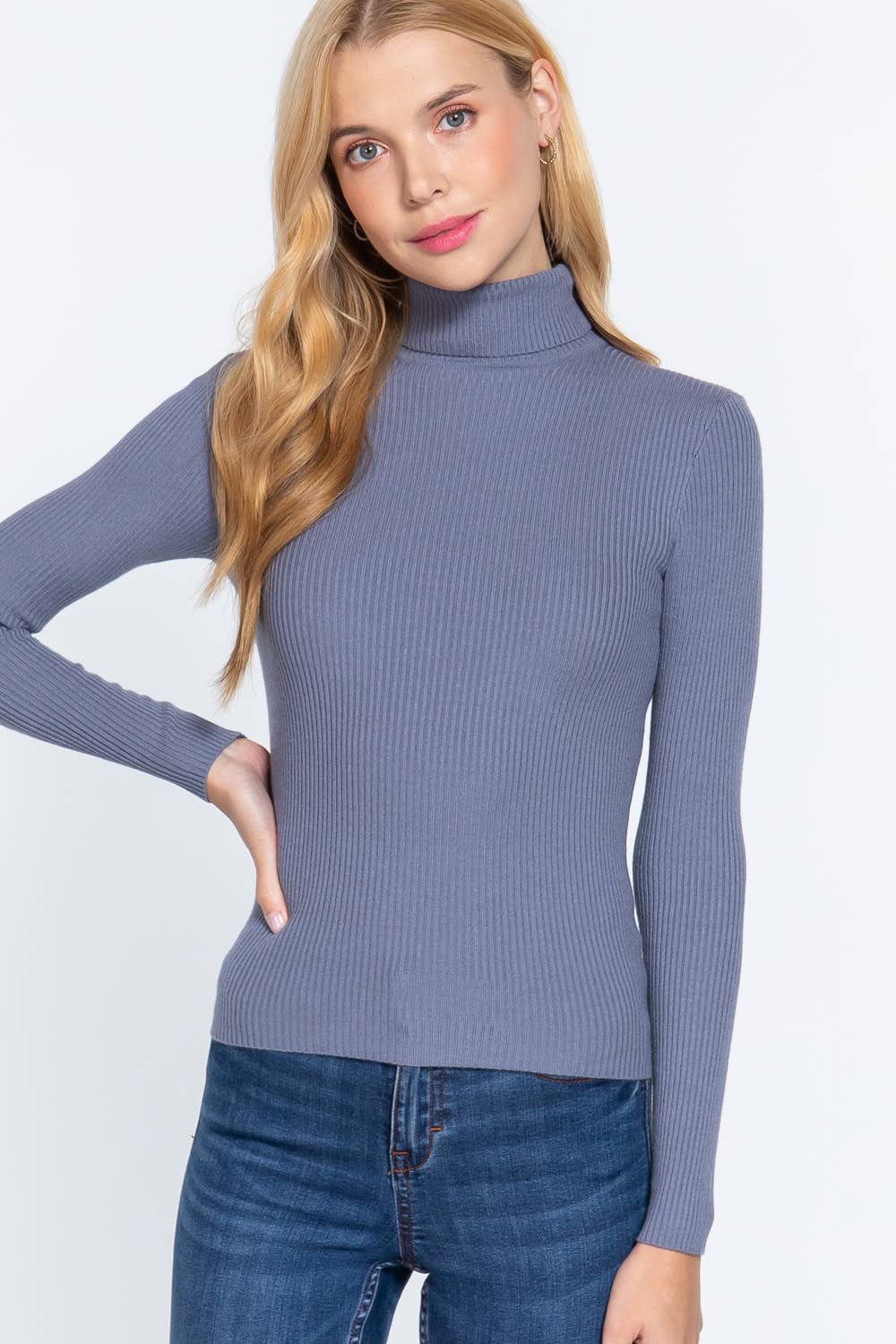 FITTED RIB TURTLE NECK